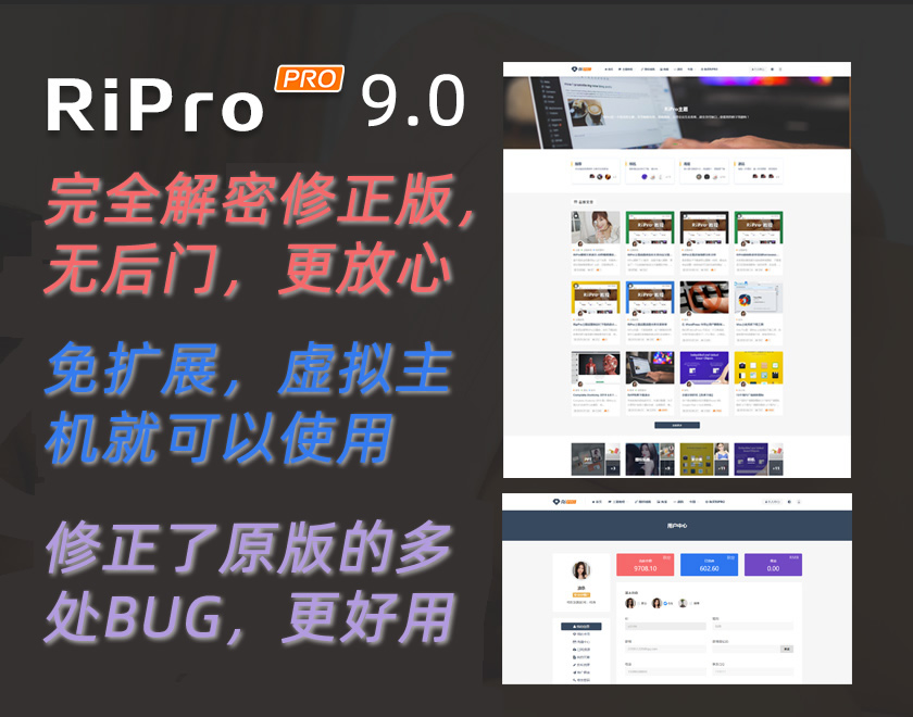 图片[2]-最新Ripro9.0完全解密修正升级版,修复多处BUG无后门免扩展[wordpress主题]-懒人Blog(资源素材网)