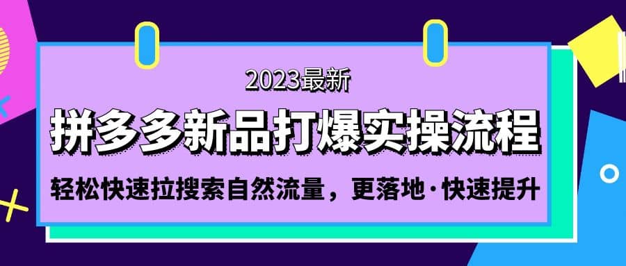 【拼多多】新品打爆实操流程,轻松快速拉搜索自然流量,更落地·快速提升-懒人Blog(资源素材网)